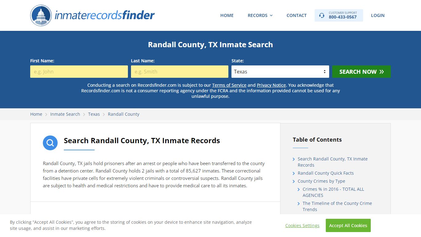 Randall County, TX Inmate Lookup & Jail Records Online